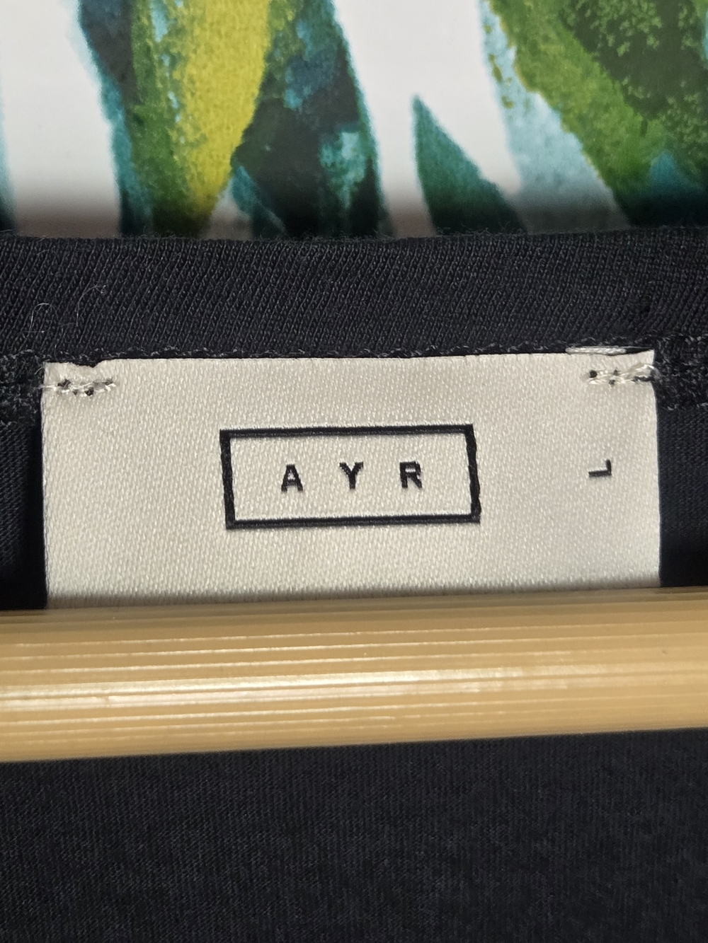 AYR The Midsummer Black Scoop Crew Neck Shirt In Black - Picture 6 of 7